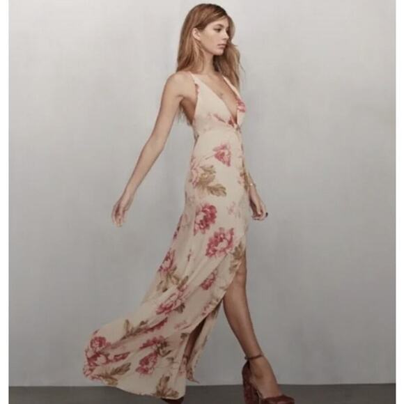 NWD Reformation Dima Maxi Dress Gown Size 2 Naples Floral #2G503 - Picture 4 of 13